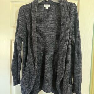 Market & Spruce Dark Gray Open-Front Cardigan